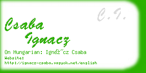 csaba ignacz business card